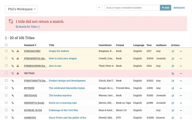 Collaborative title space workflow