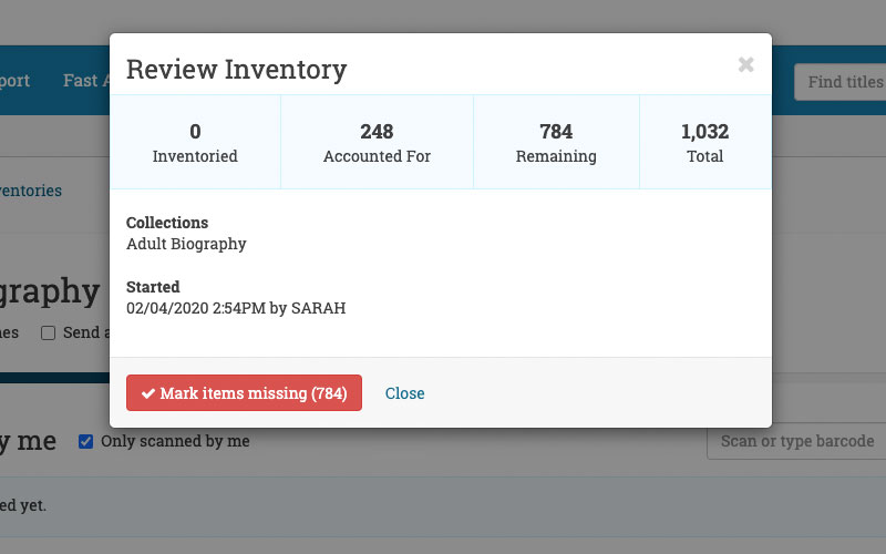 Collection progress visibility panel