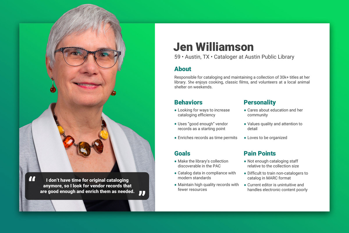 UX Persona of library cataloger