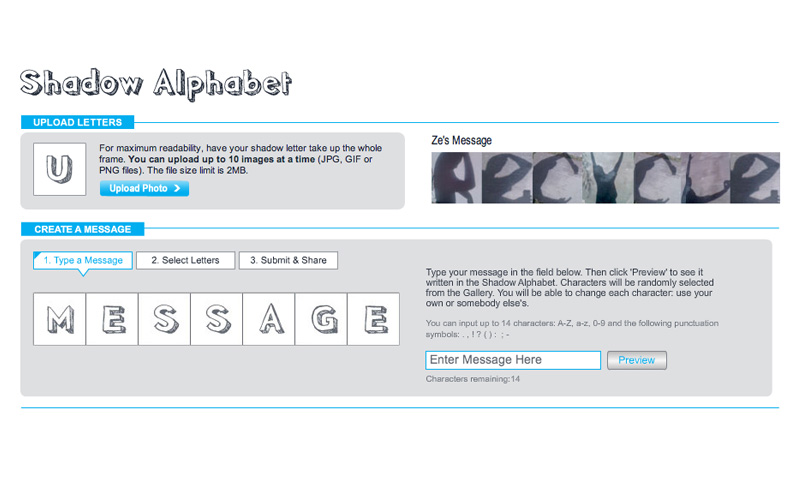 Shadow Alphabet Challenge application
